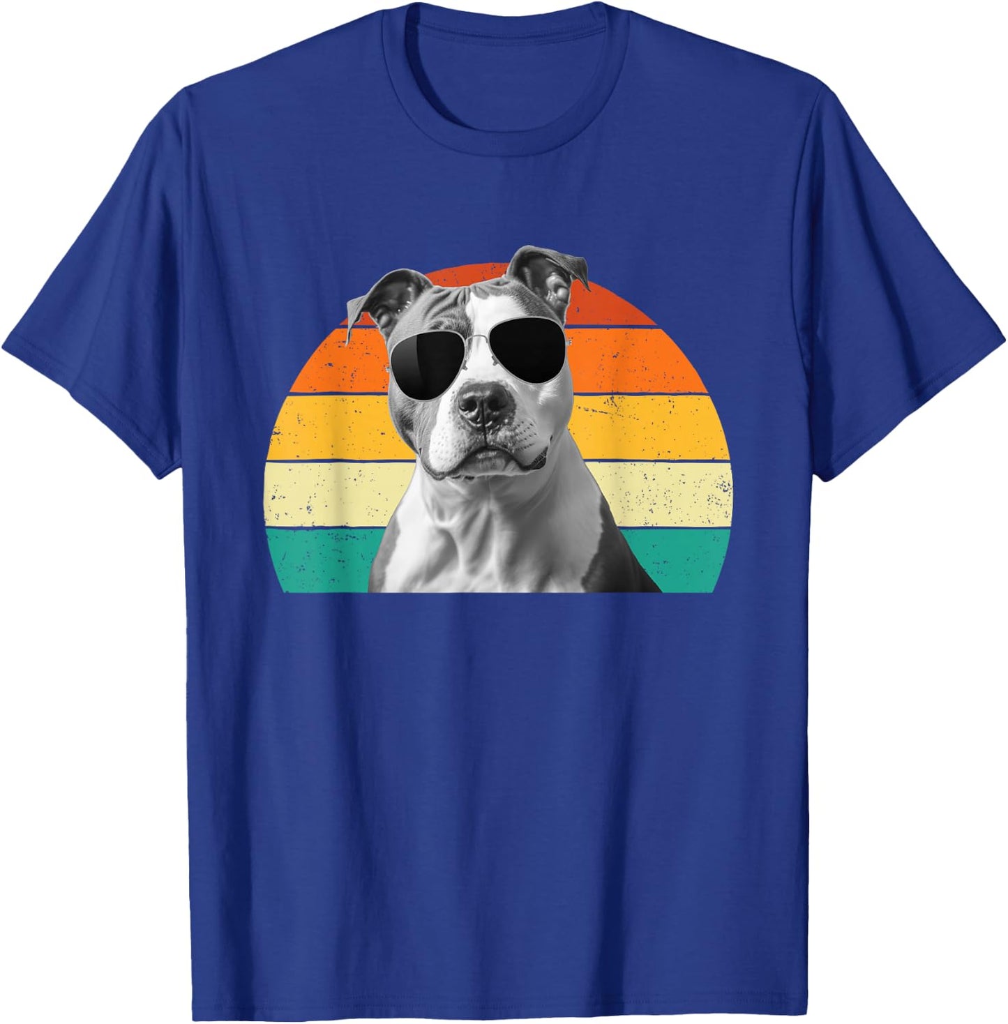 Retro Groovy Pitbull Terrier - Pet Trainer Pittie Dog Lover T-Shirt - T-Shirt | Royal