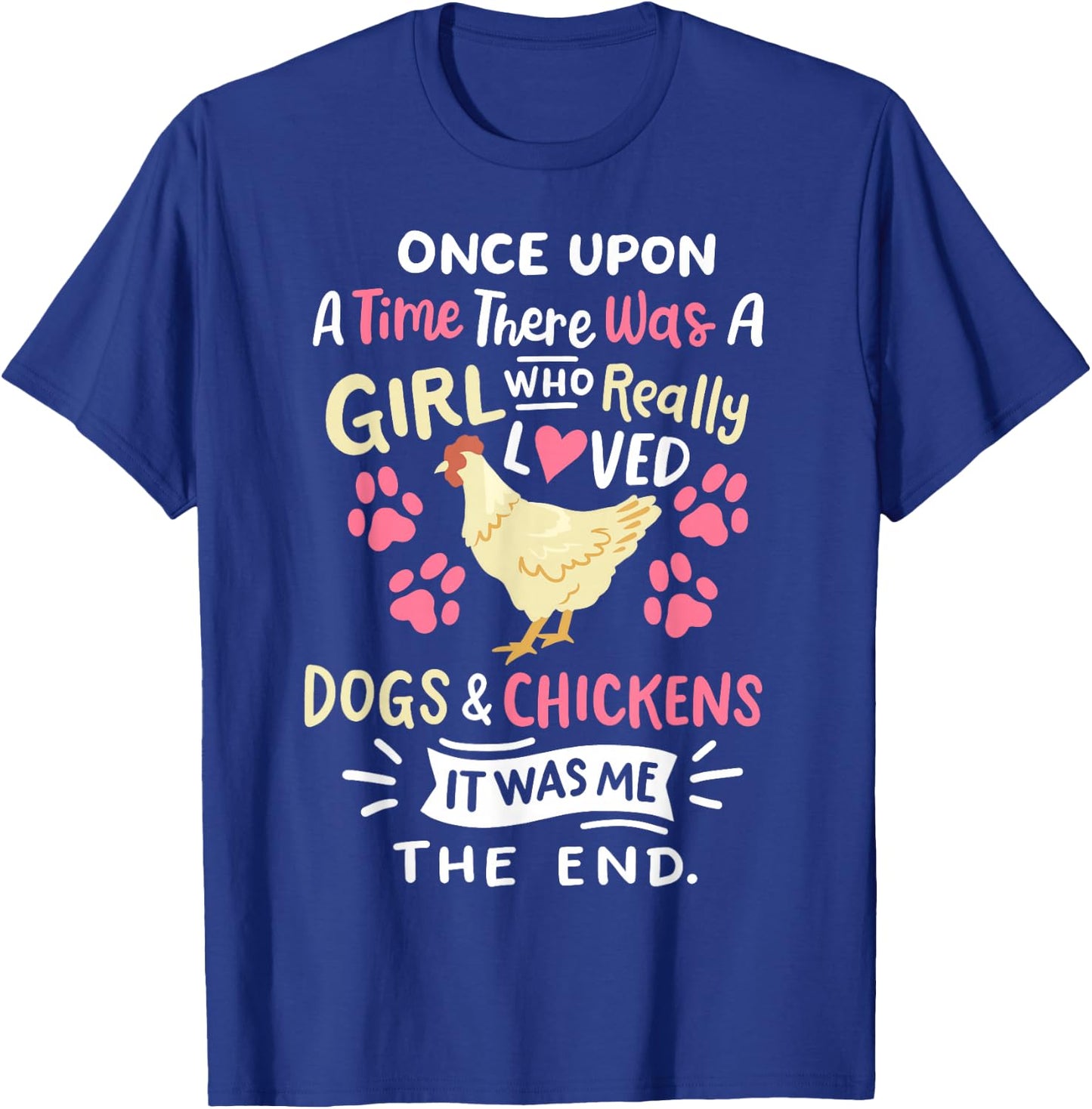 Funny Chicken Dog Lover Girls Farmer T-Shirt - T-Shirt | Royal