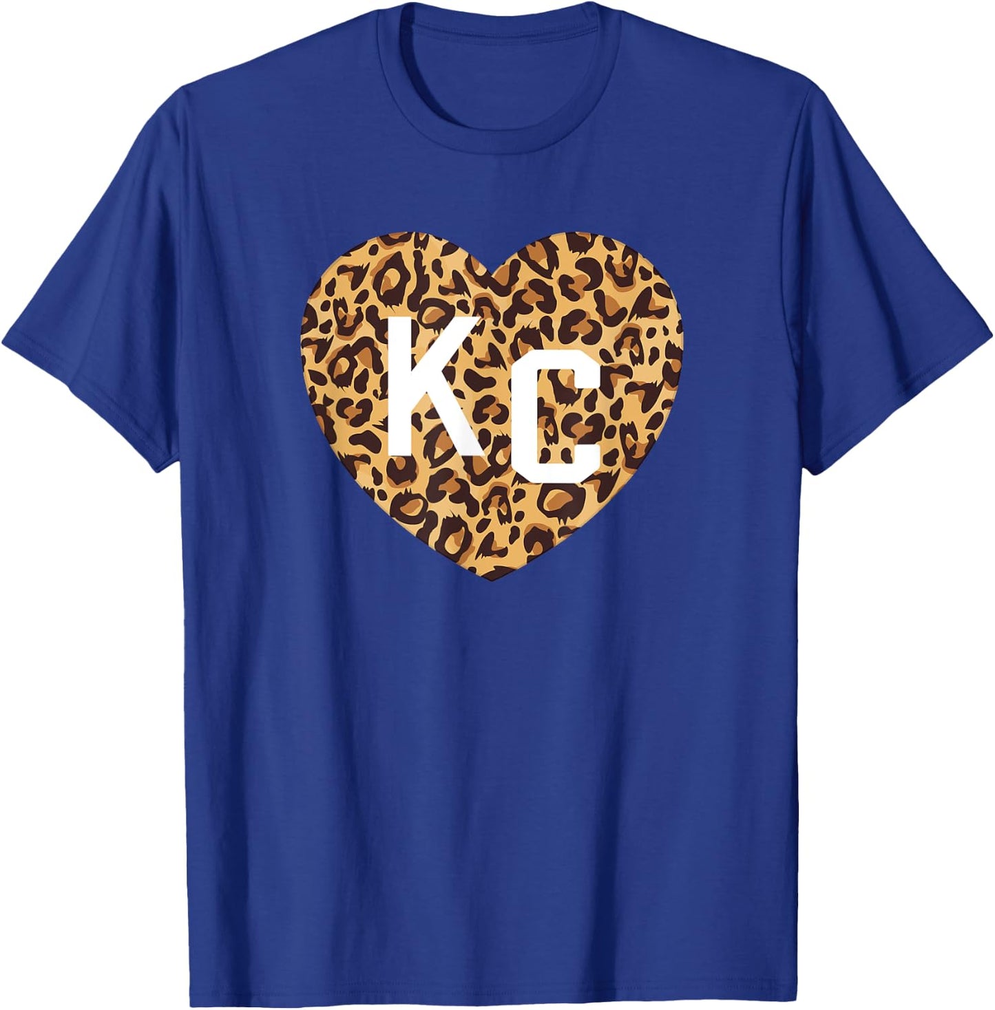 Heart KC Cheetah Leopard Pattern Brown Yellow Spots Heart Kc T-Shirt - T-Shirt | Royal