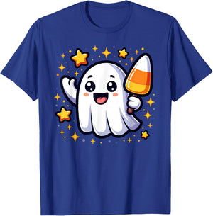 Cute Halloween Ghost Candy Corn Kids and Halloween Lovers T-Shirt - T-Shirt | Royal