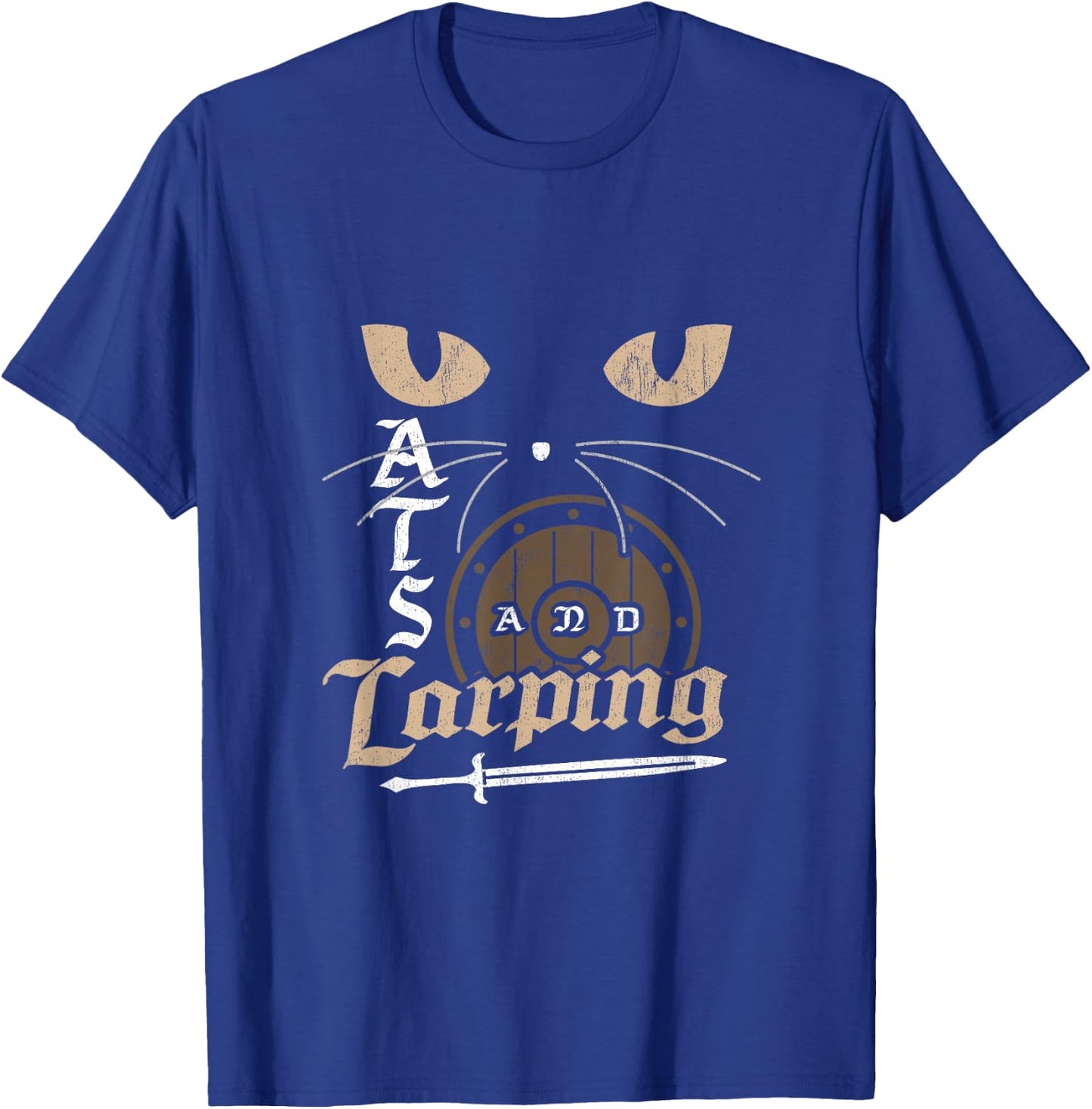 Cats and LARPing Role Playing Game RPG Larp Gamer Cat Lover T-Shirt - T-Shirt | Royal