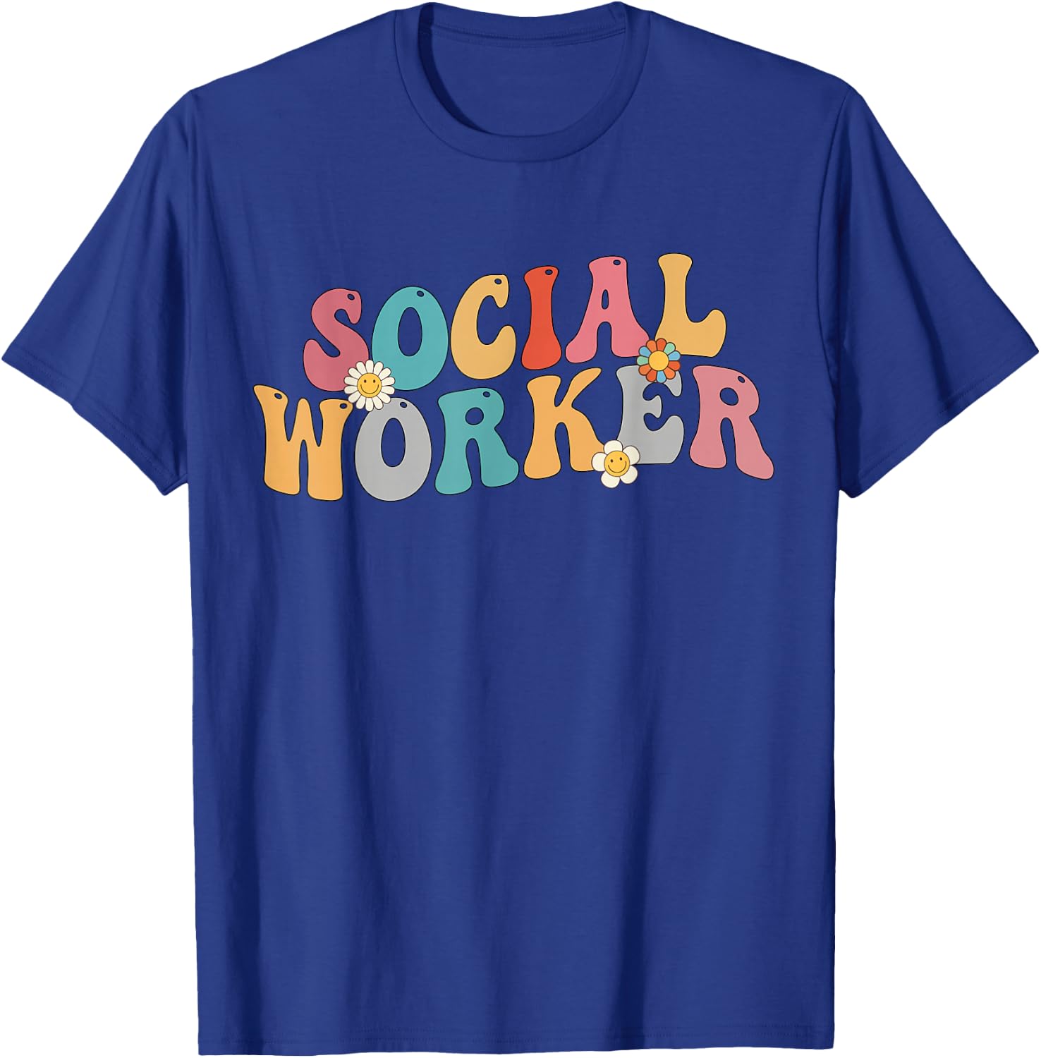 Social Worker Retro Groovy School Social Worker T-Shirt - T-Shirt | Royal