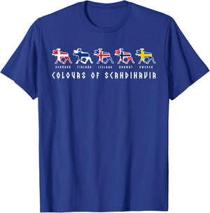 Scandinavia flags elk colours Sweden, Norway T-Shirt - T-Shirt | Royal