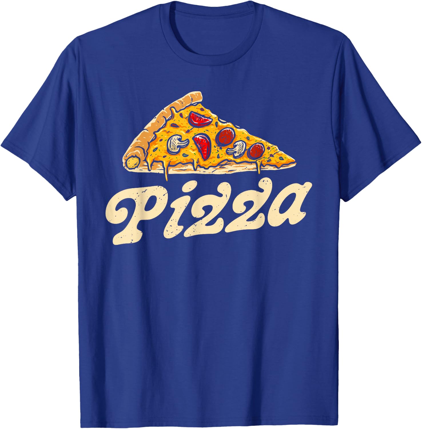 Pizza Day Retro Vintage 60s 70s Women Men Italian Food Lover T-Shirt - T-Shirt | Royal