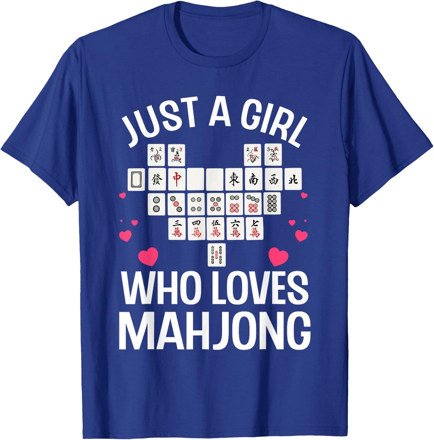 Funny Mahjong Design For Girls Women Chinese Mahjong Players T-Shirt - T-Shirt | Royal