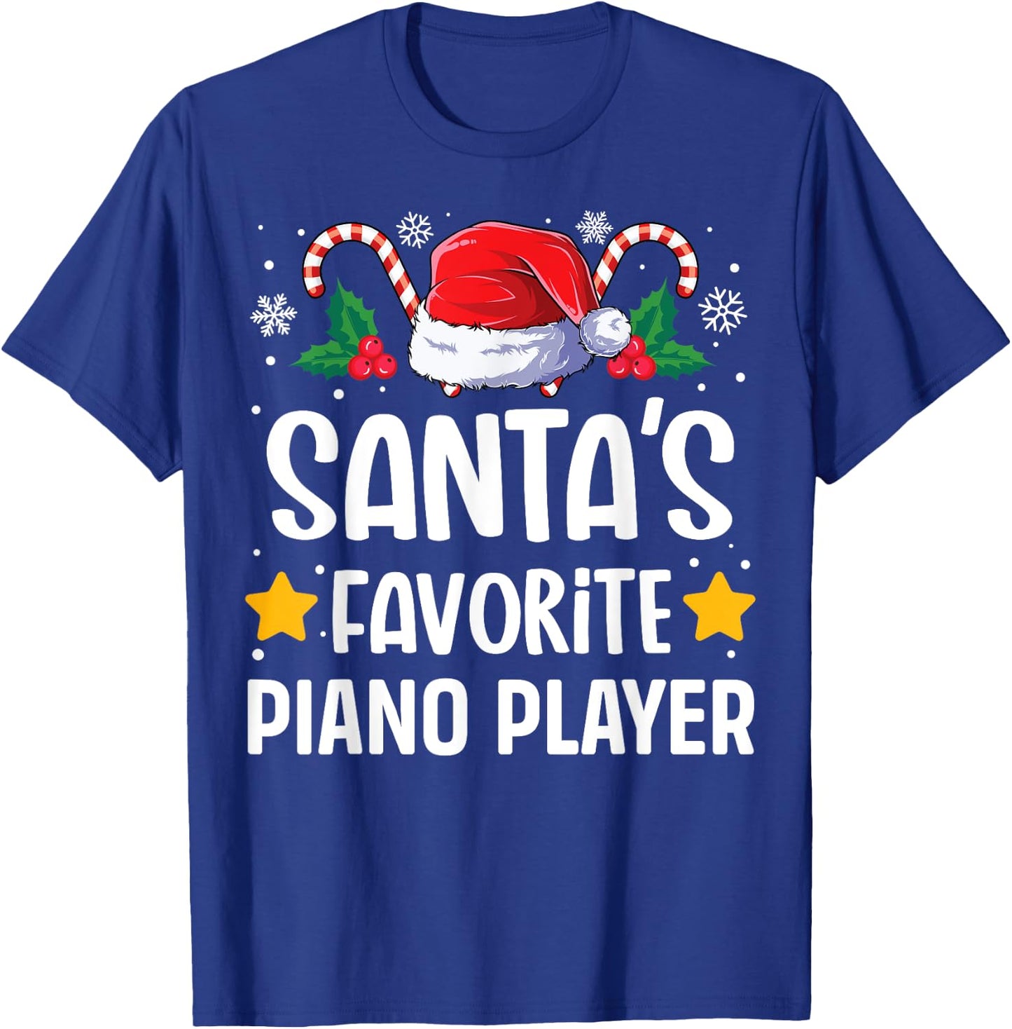 Santas Favorite Piano Player Christmas Matching Group Pajama T-Shirt - T-Shirt | Royal