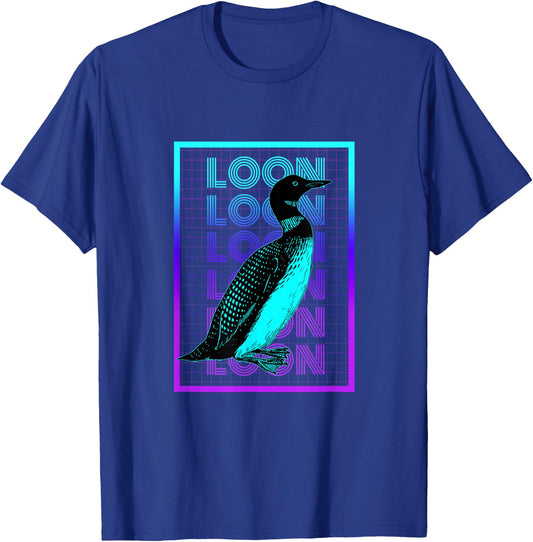 Loon Bird Lover Vintage Retro Loon T-Shirt - T-Shirt | Royal