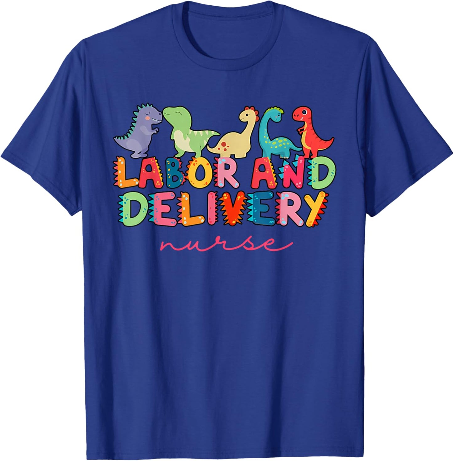 Labor and Delivery Nurse Dinosaur L&D Nurse - Women's Black Leopard Heart Boho Heart Stethoscope - Small - Short Sleeve - - Regular Fit - Imported T-Shirt - T-Shirt | Royal