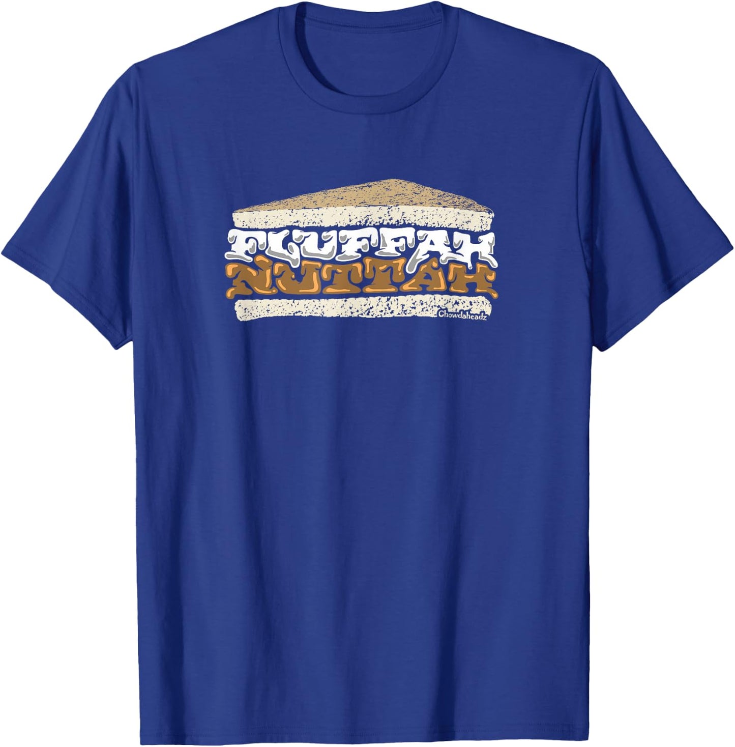 Chowdaheadz Men's Fluffah Nuttah Blue Cotton T-Shirt - T-Shirt | Royal