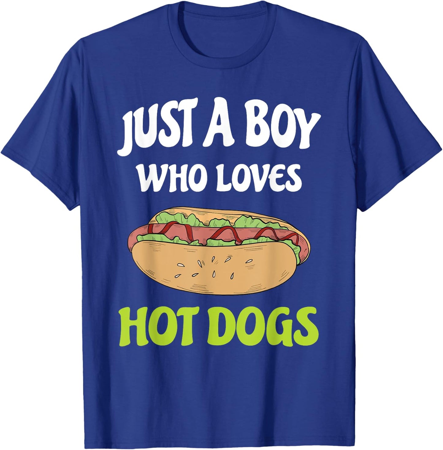 Just A Boy Who Loves Hot Dogs Funny Hot Dog Design Toddler T-Shirt - T-Shirt | Royal