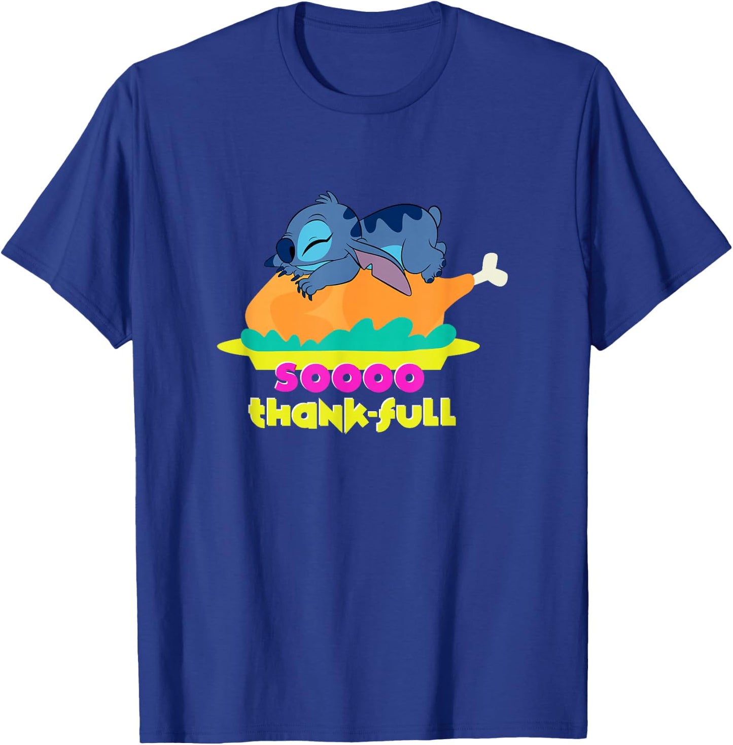 Disney Lilo & Stitch Thanksgiving Soooo Thankful Turkey Nap T-Shirt - T-Shirt | Royal