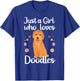 Cute Doodle Art Girls Mom Golden Doodle Dog Lovers T-Shirt - T-Shirt | Royal