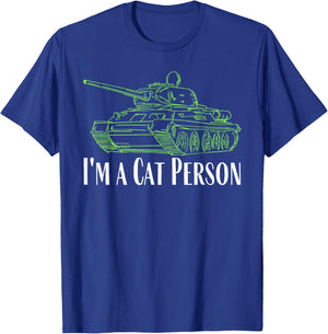 i m a cat person Panzer tiger tank model and cat lover Men Women T-Shirt - T-Shirt | Royal