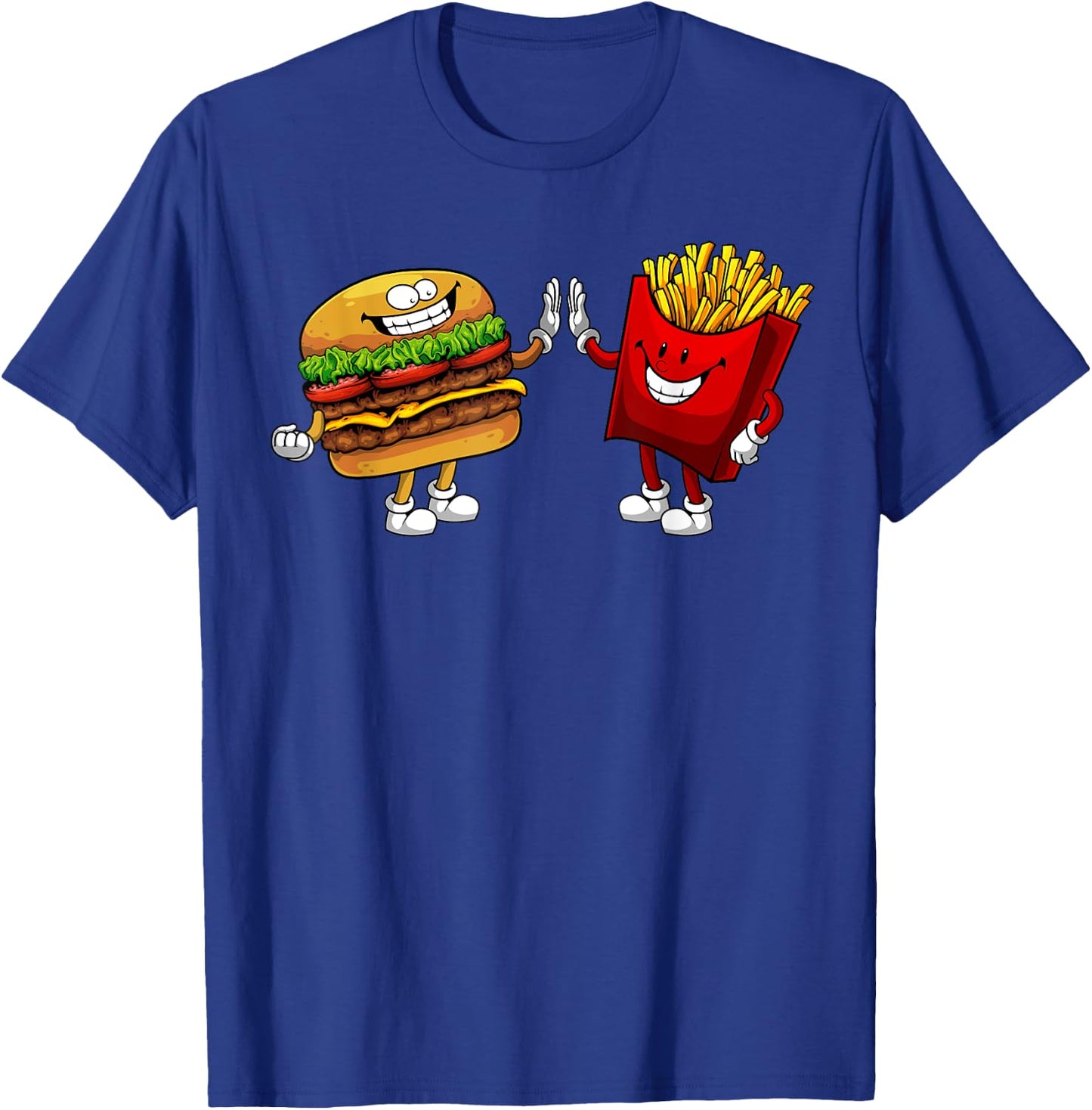 Cute Hamburger Art Men Women Hamburger French Fries Lovers T-Shirt - T-Shirt | Royal