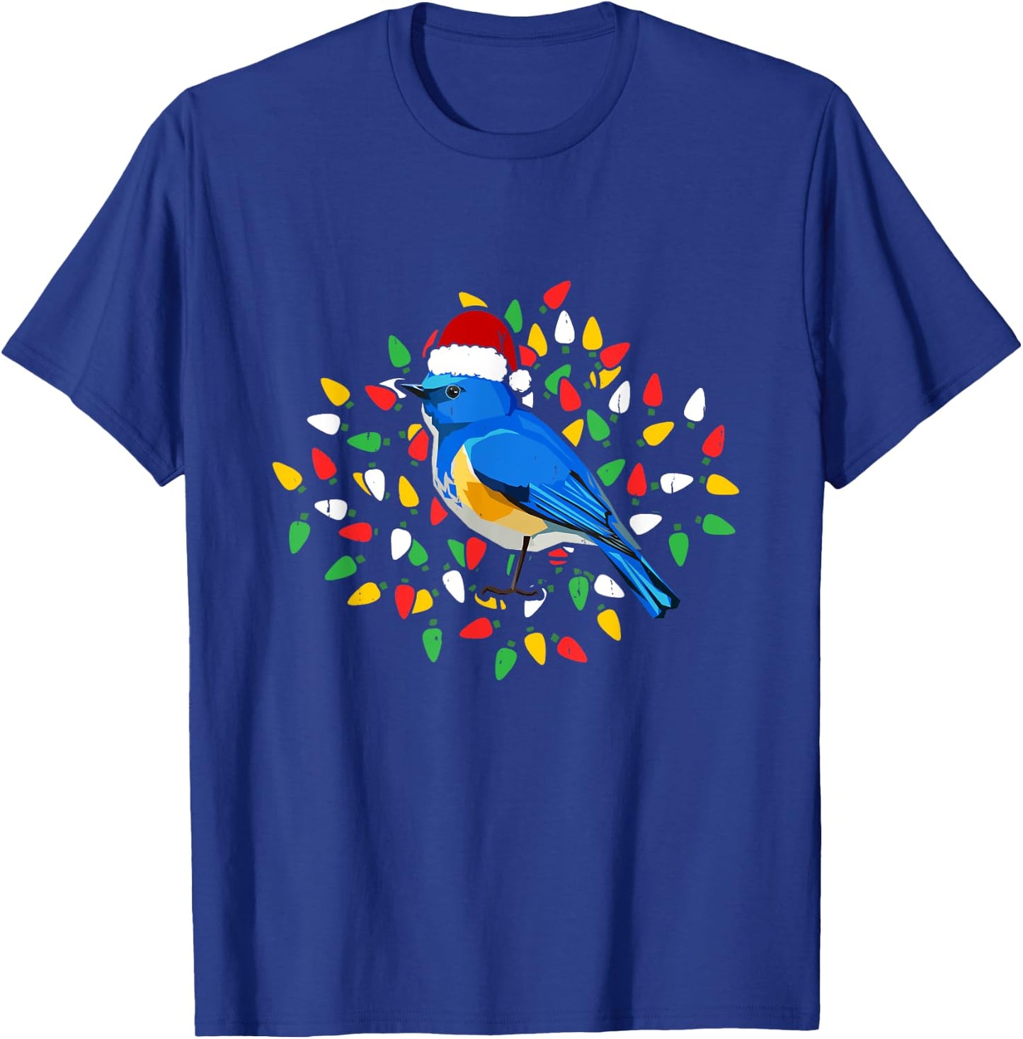 Holiday Xmas Santa Hat Himalayan Bluetail Bird Christmas T-Shirt - T-Shirt | Royal