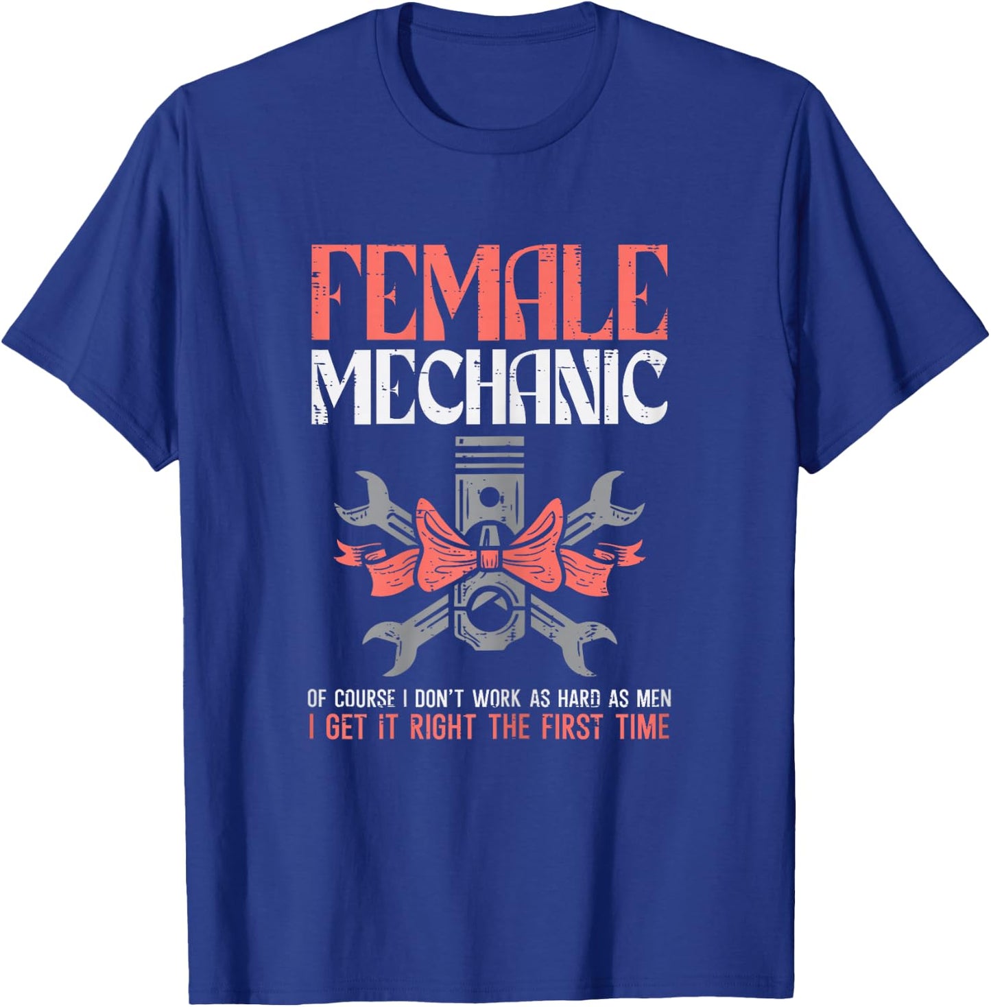 Female Mechanic Funny Car Auto Garage Women Mom T-Shirt - T-Shirt | Royal