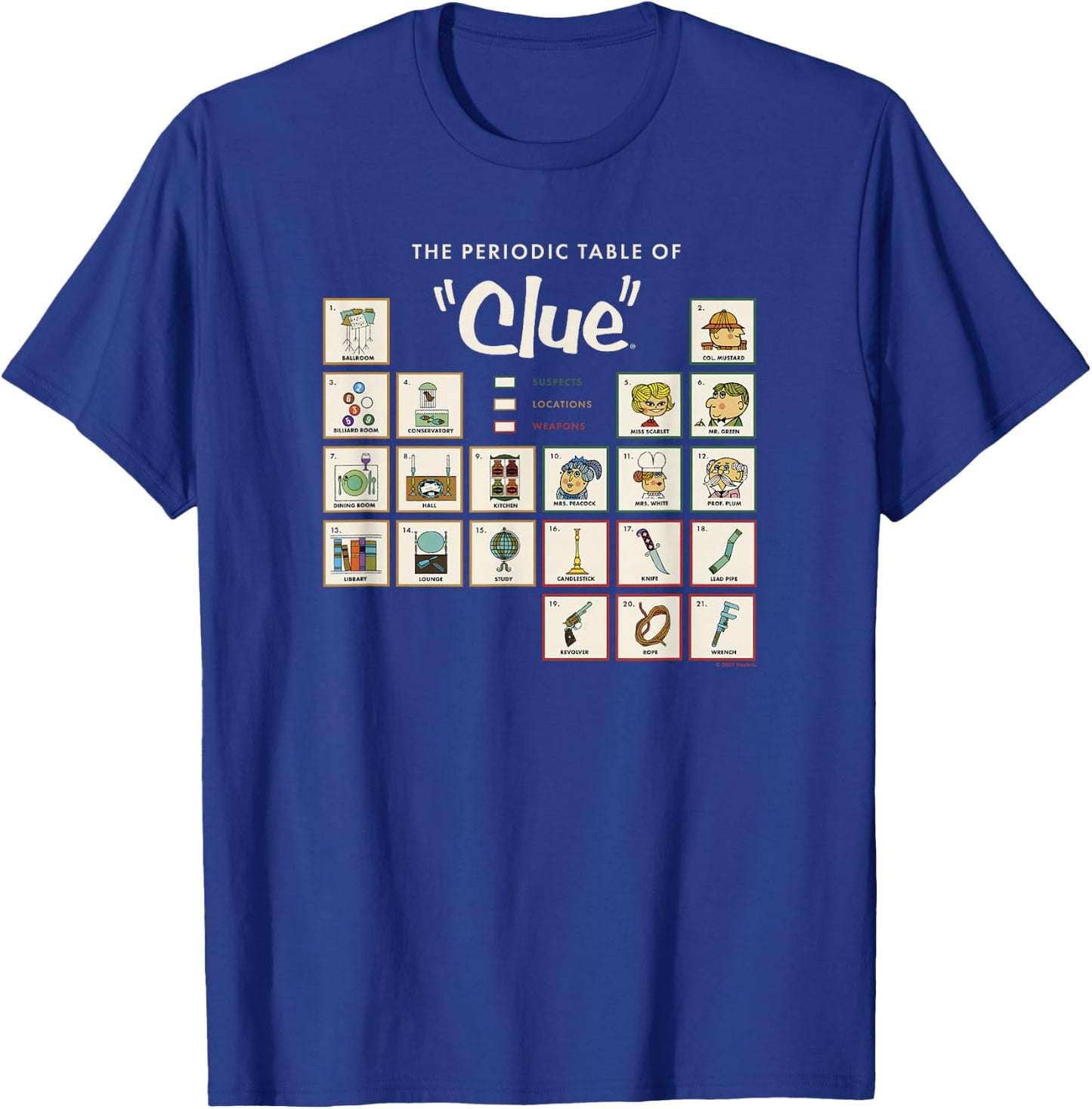 Clue The Periodic Table of Clue T-Shirt - T-Shirt | Royal
