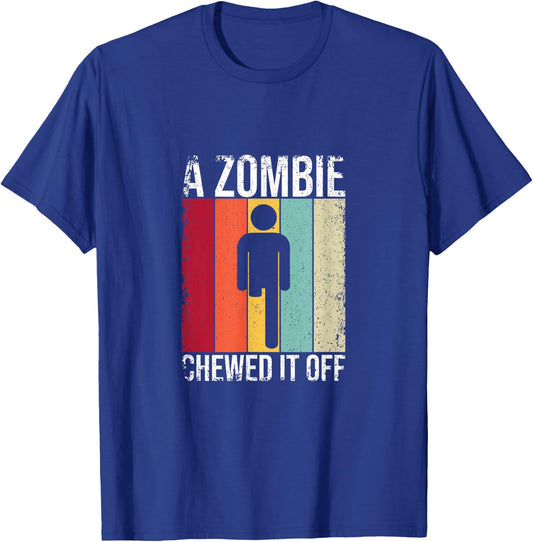 A Zombie Chewed It Off Funny Amputated Leg Amputee T-Shirt - T-Shirt | Royal