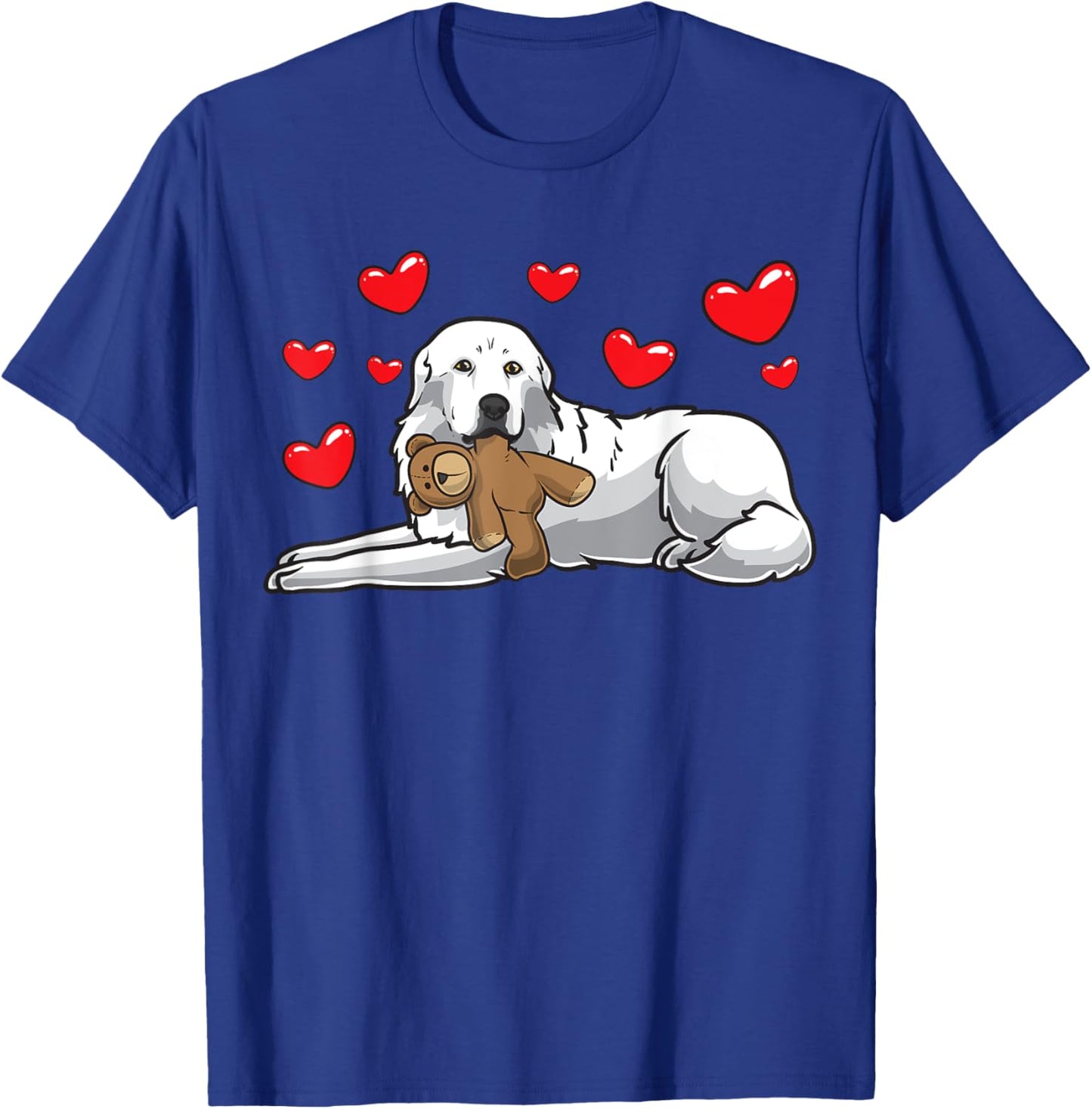 Great Pyrenees Gifts by Thembalove -Adults, -Kids Black Cotton Polyester Small Short Sleeve Classic Fit T-Shirt - T-Shirt | Royal