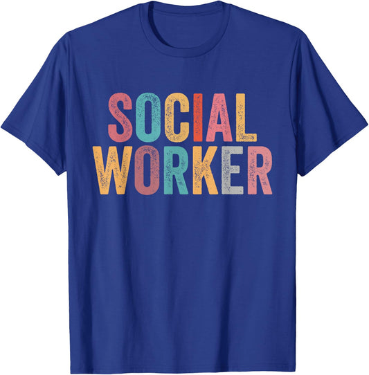 Social Worker Vintage School Social Worker T-Shirt - T-Shirt | Royal