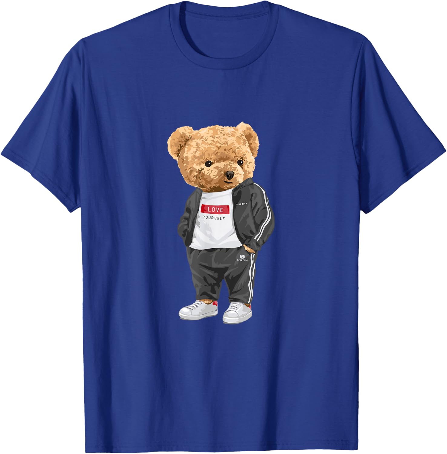 Love Yourself, Enjoy Wear Cool Illustration Teddy Bear Style T-Shirt - T-Shirt | Royal