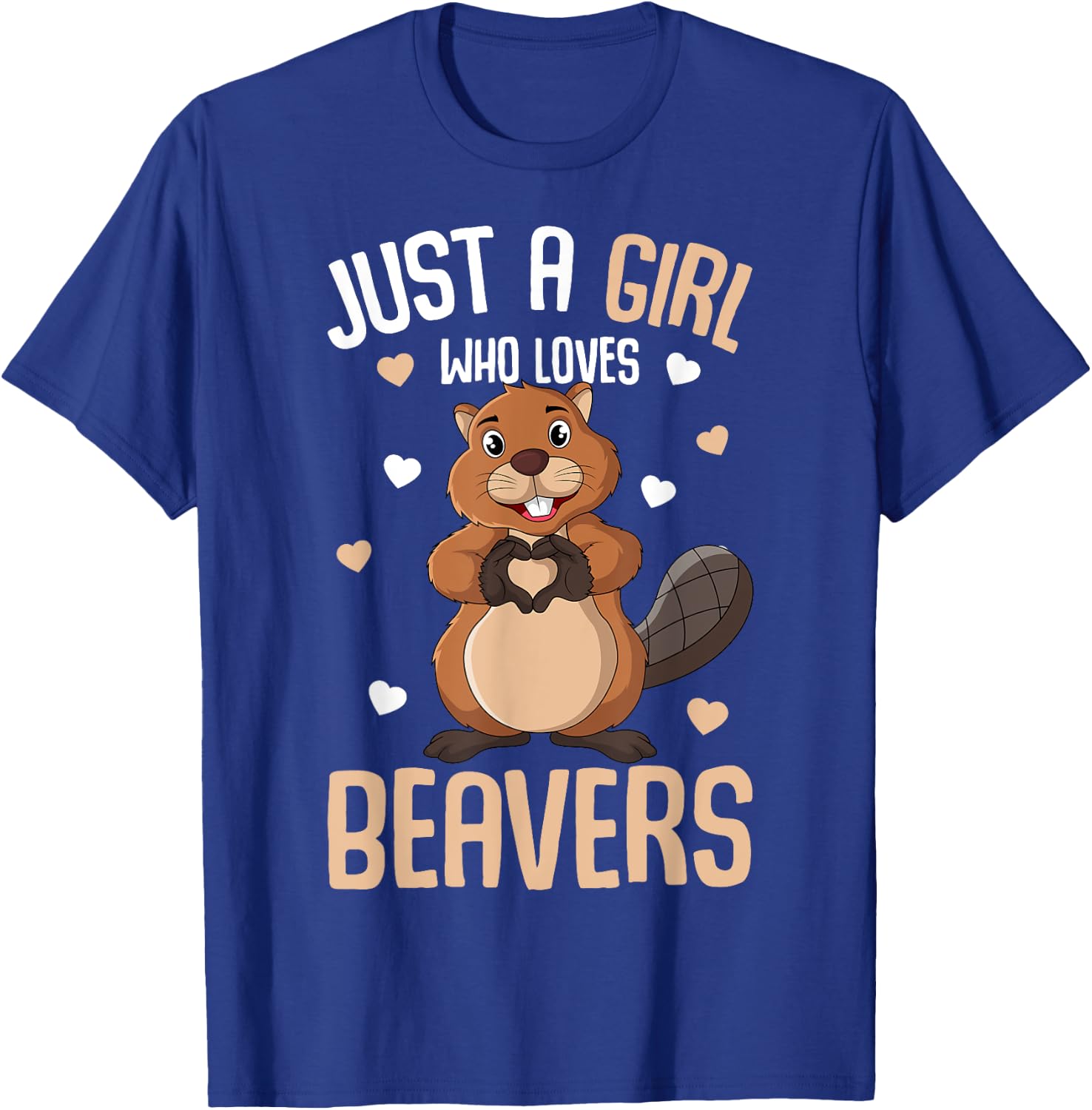 Just a Girl who loves Beavers Kids Girl Beaver T-Shirt - T-Shirt | Royal