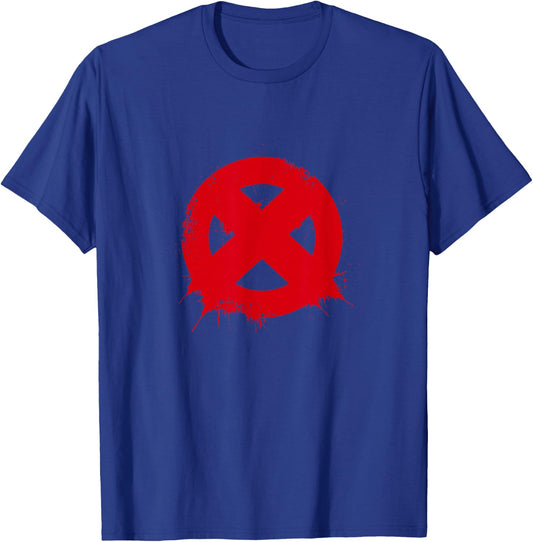 Marvel X-Men Blood Tainted Classic X Logo T-Shirt - T-Shirt | Royal