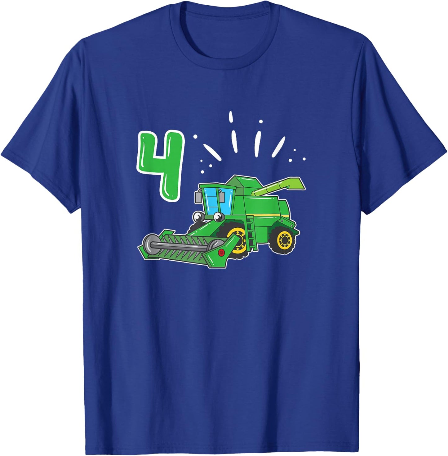 Farmers Farmer Combine Harvester 4 Years Children's Birthday T-Shirt - T-Shirt | Royal