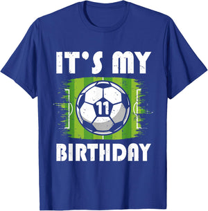 11 Years Old Kids Soccer Player 11th Birthday Boy T-Shirt - T-Shirt | Royal