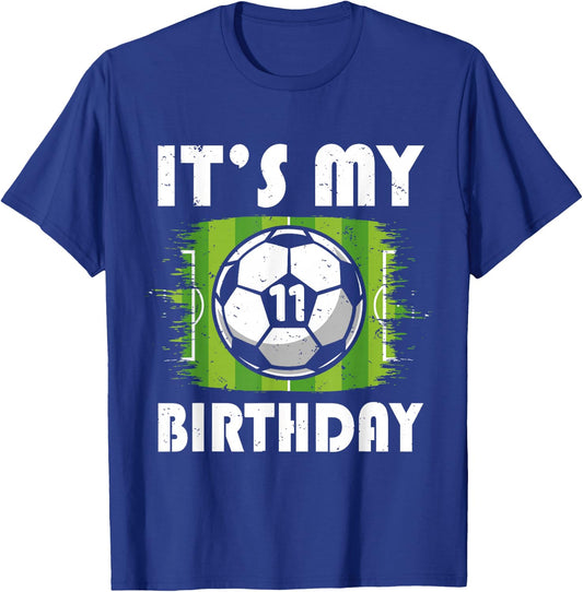 11 Years Old Kids Soccer Player 11th Birthday Boy T-Shirt - T-Shirt | Royal