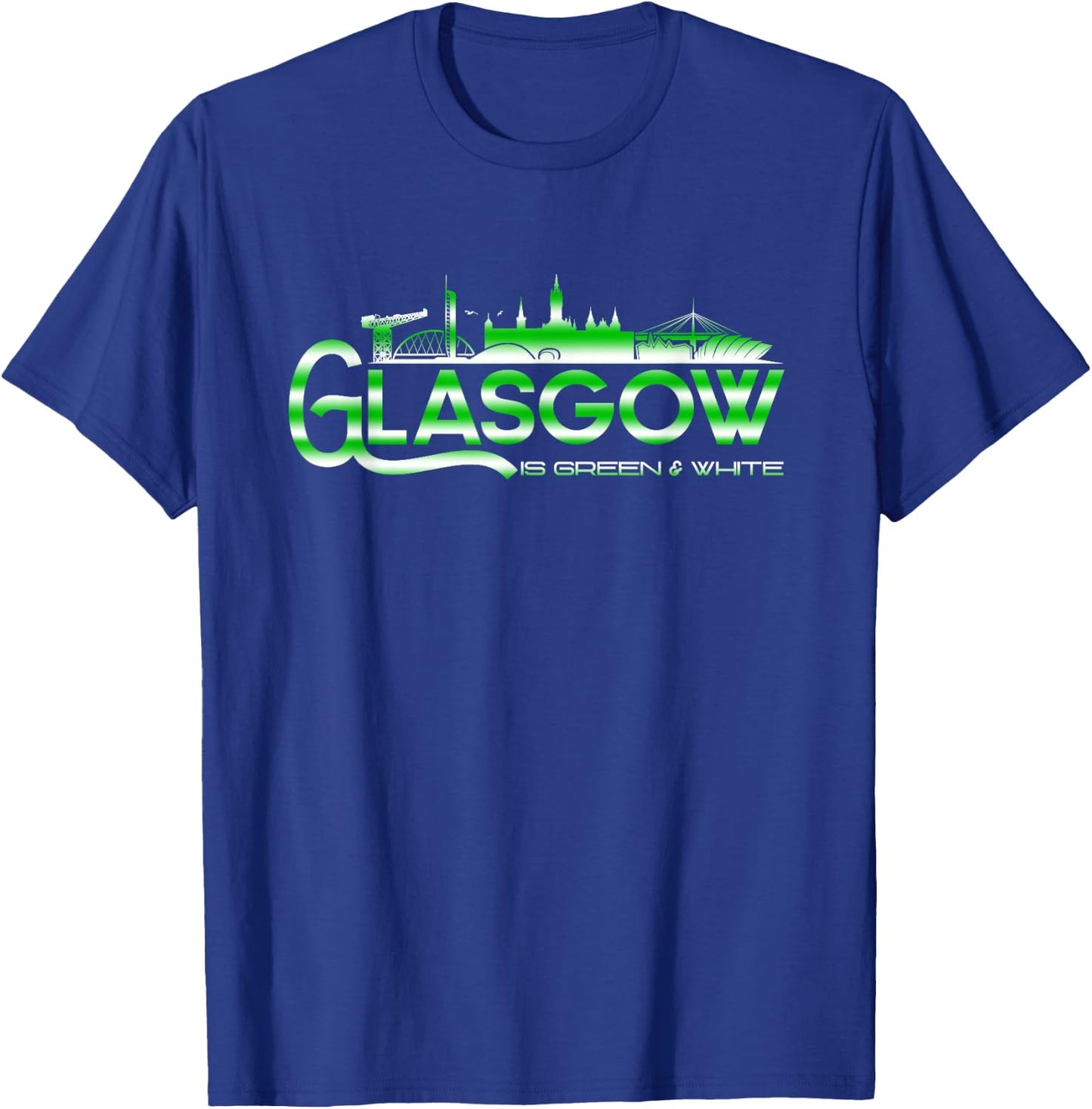 Glasgow is Green and White T-Shirt - T-Shirt | Royal
