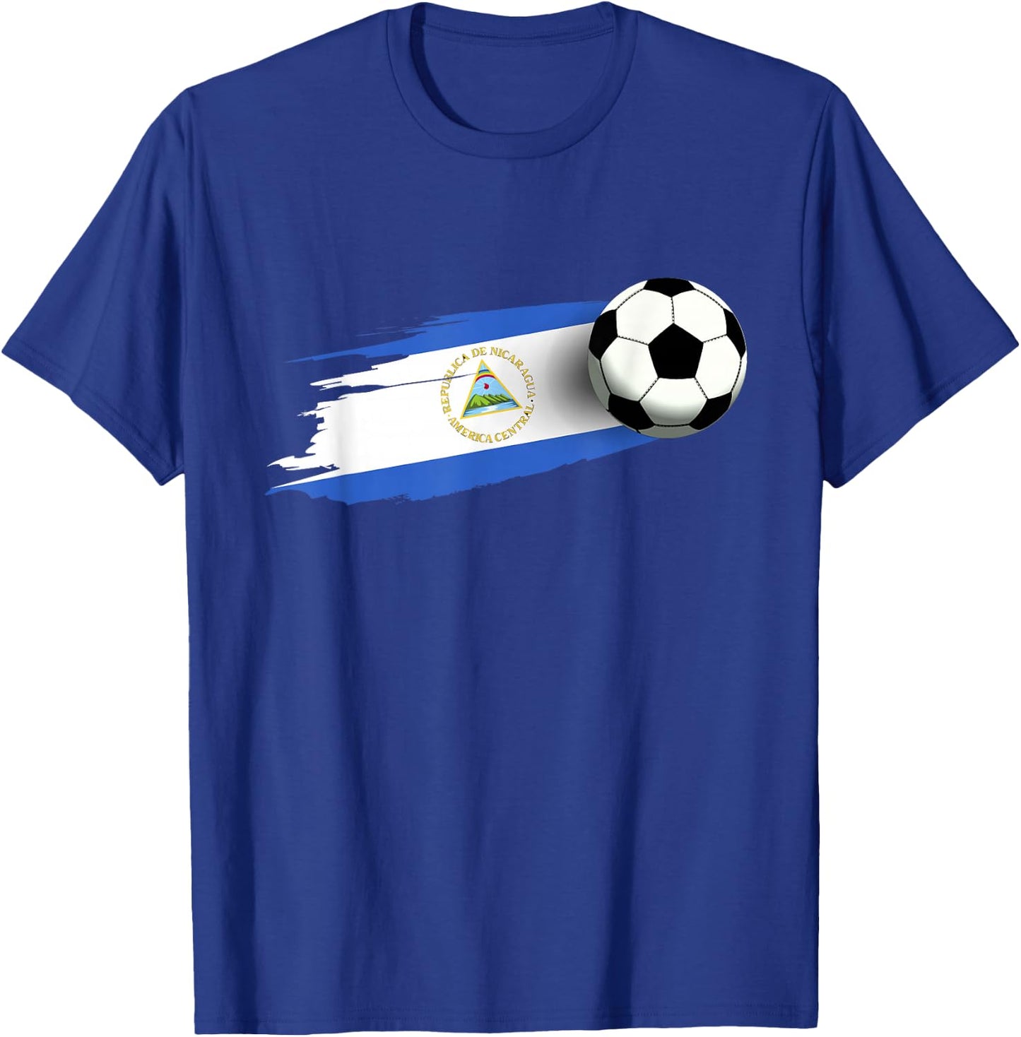 Nicaragua Flag Jersey Nicaraguan Soccer Team Nicaraguan T-Shirt - T-Shirt | Royal