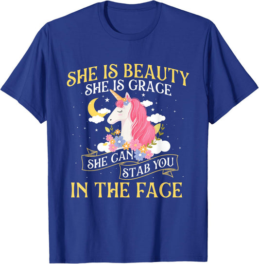 She Is Beauty - Mythical Animal Rainbow Unicorn Magical T-Shirt - T-Shirt | Royal
