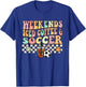 Weekends Iced Coffee Soccer Retro Groovy Vintage Women Girls T-Shirt - T-Shirt | Royal