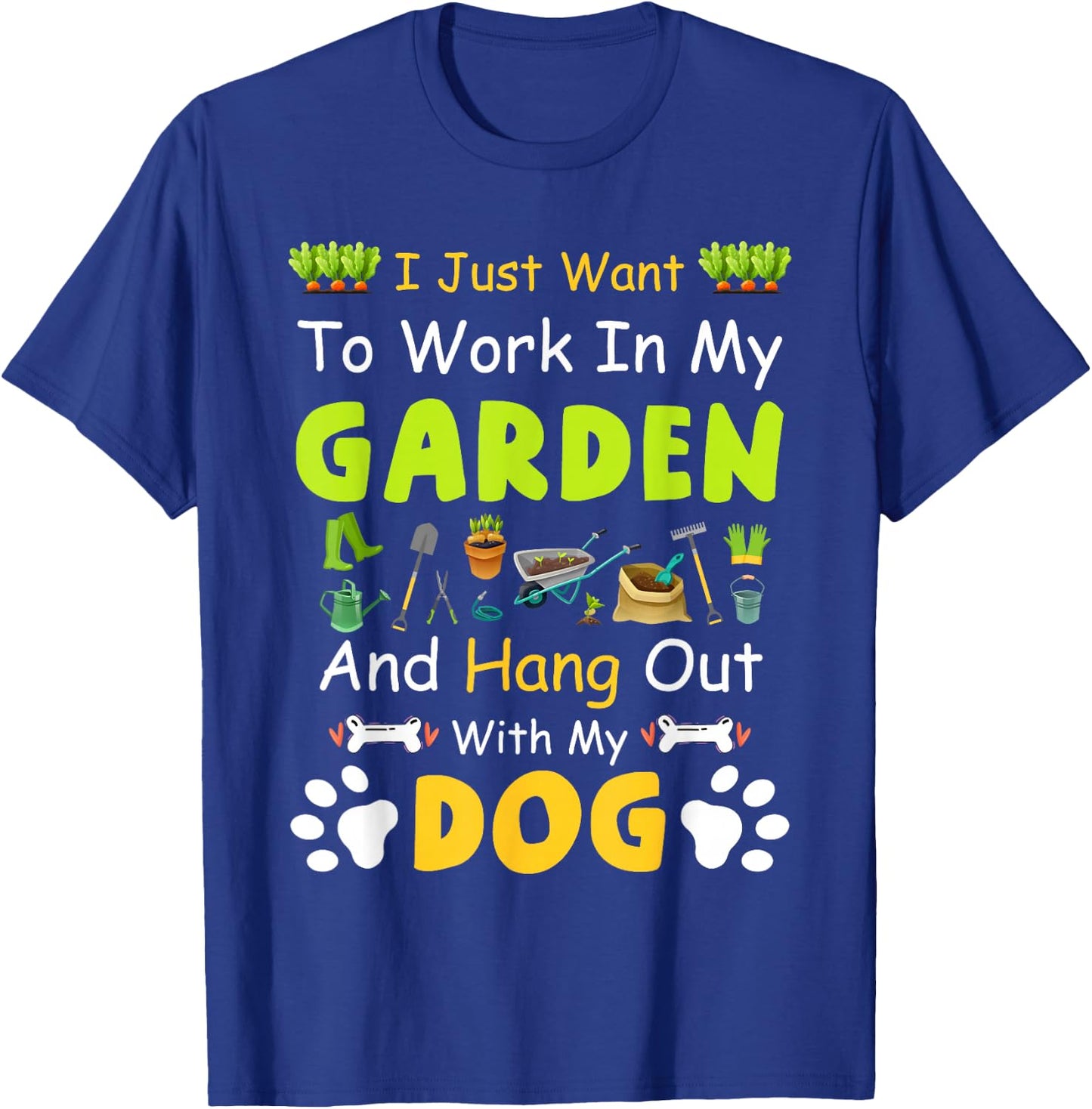 Hang Out With My dog Funny Gardening Dog Lovers - Black, -Adults & Kids, Short Sleeve, Classic Fit, Cotton, Polyester, Small T-Shirt - T-Shirt | Royal