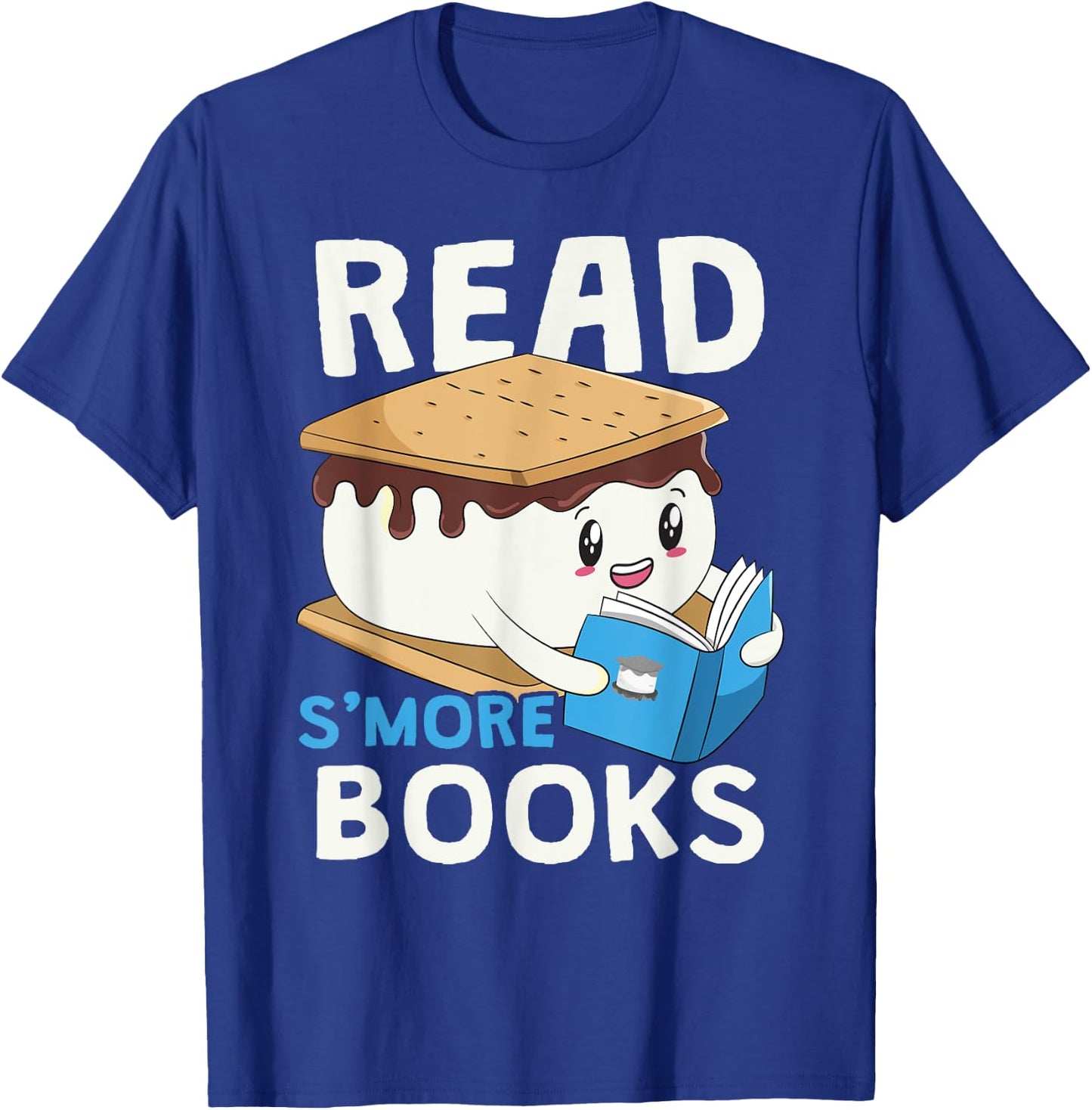 Read S'more Books Camping Bookworm Boy Cute Librarian Smores T-Shirt - T-Shirt | Royal