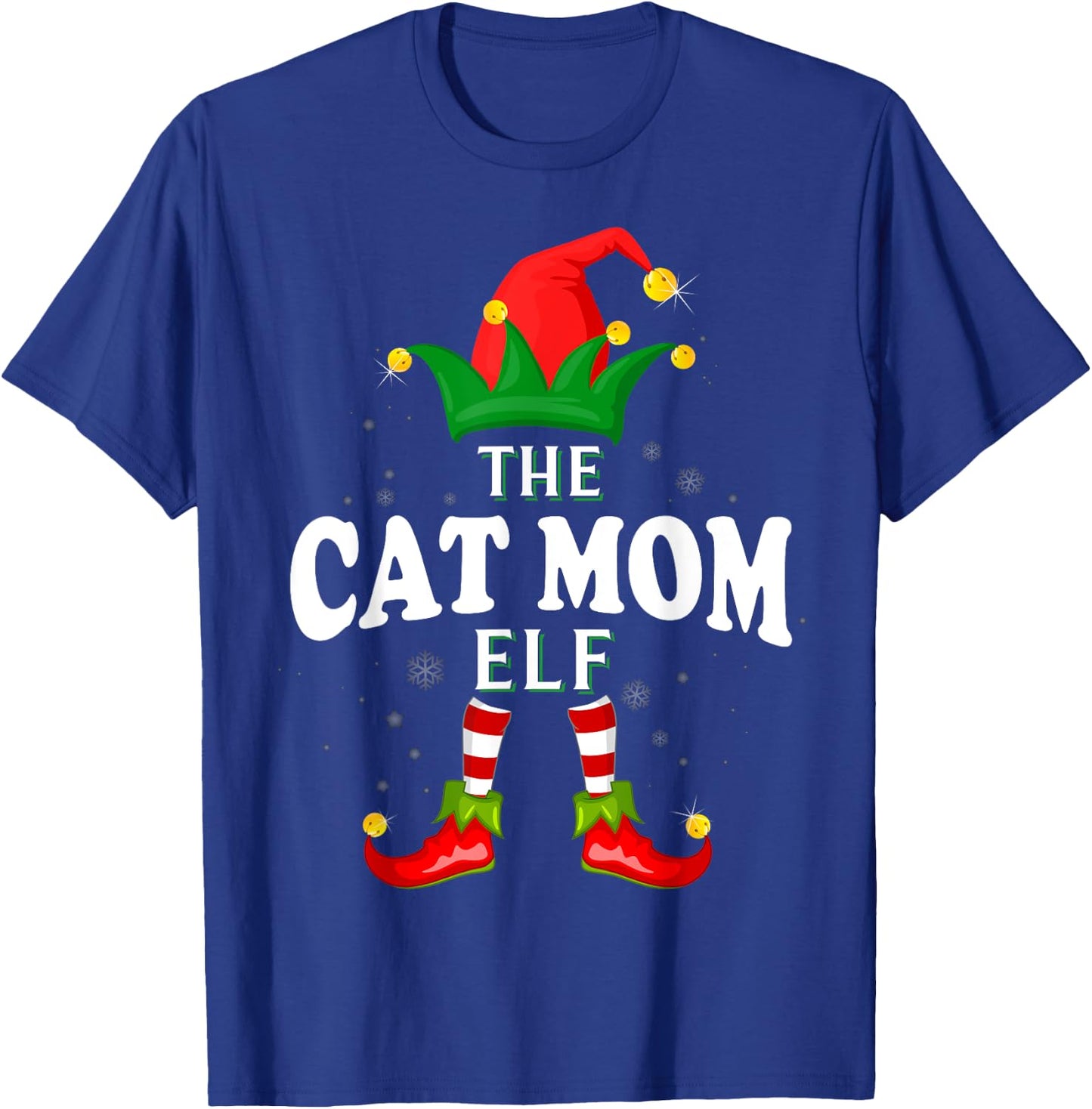 Xmas Cat mom Elf Family Matching Christmas Pajama T-Shirt - T-Shirt | Royal