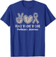 Peace Love Cure Gray Ribbon Leopard Parkinson's Awareness T-Shirt - T-Shirt | Royal