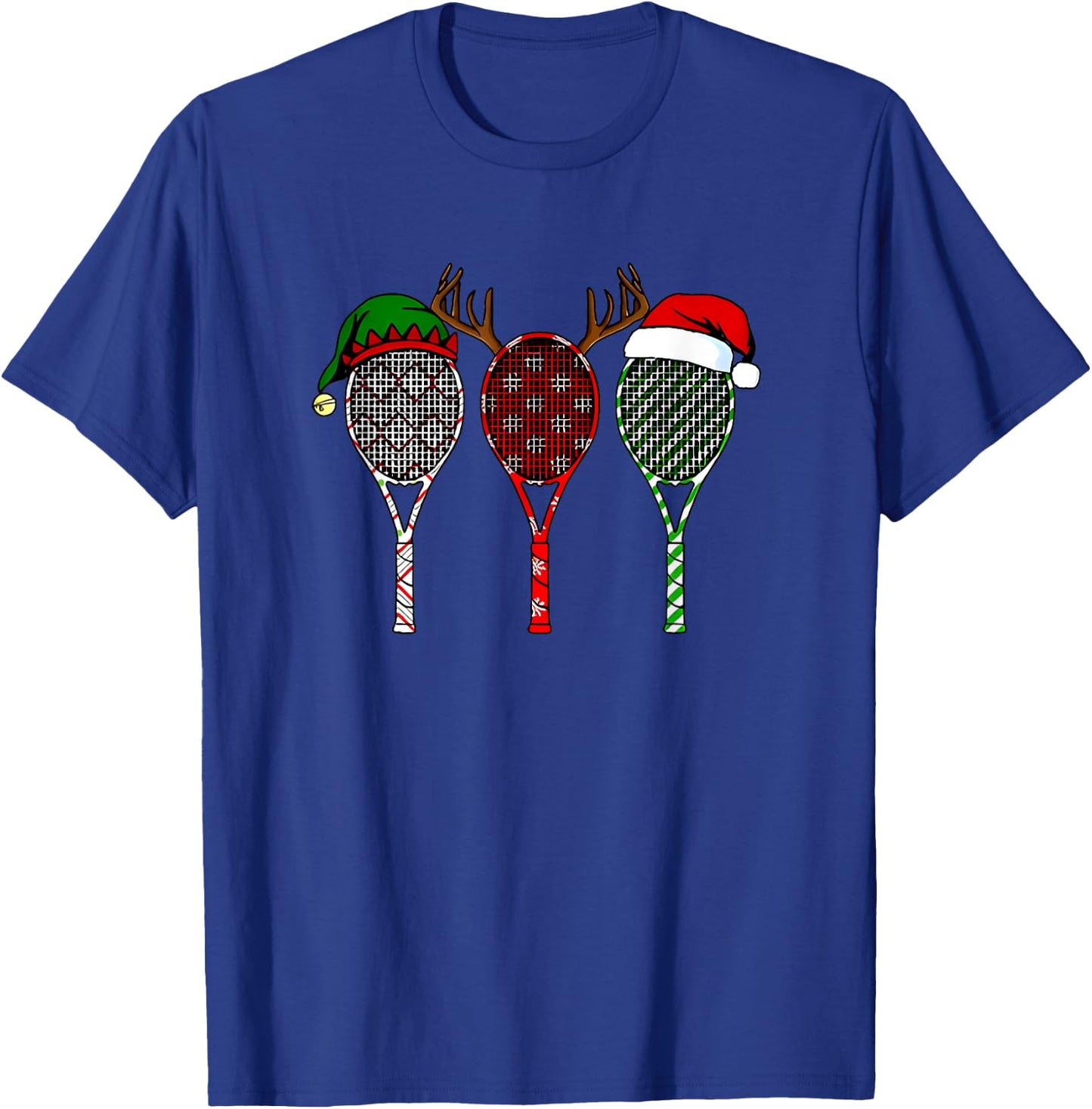Tennis Merry Chistmas 3 tennis racket christmas T-Shirt - T-Shirt | Royal