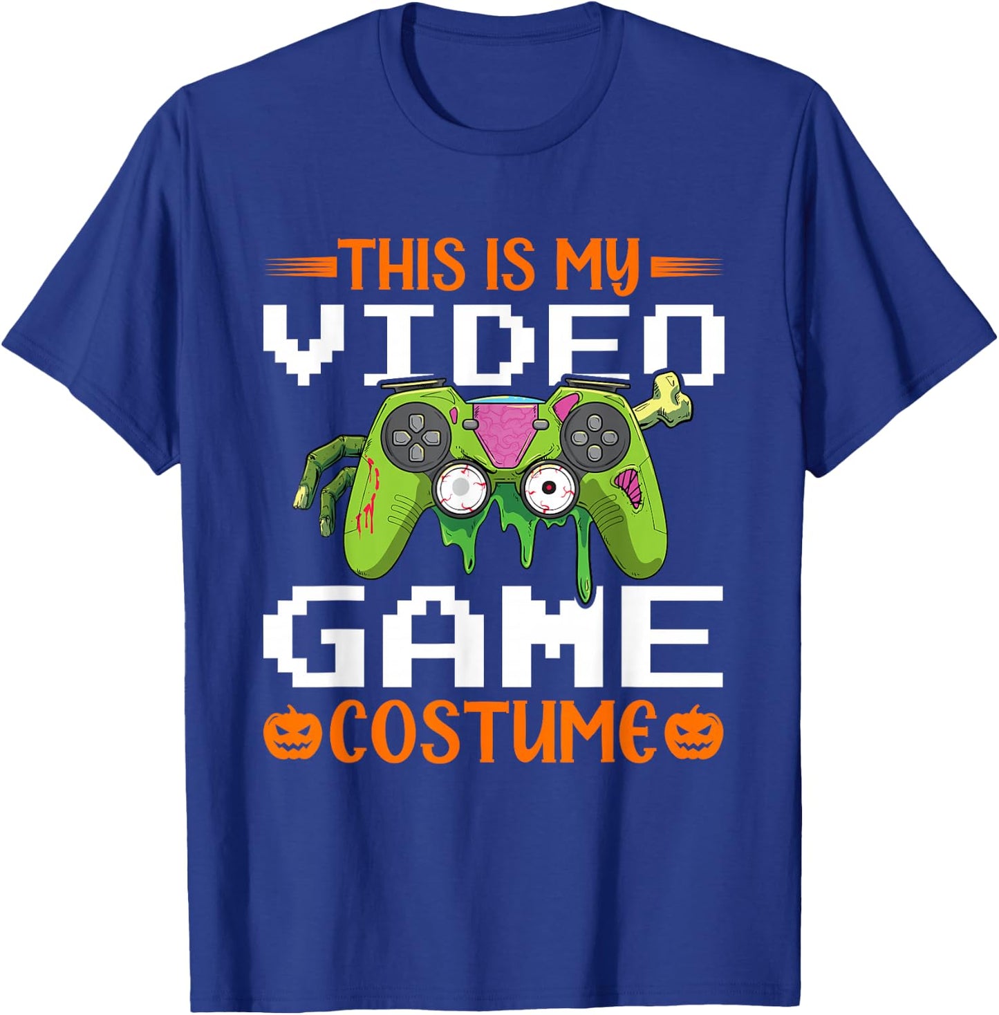 This Is My Video Game Costume, Halloween Gaming Zombie T-Shirt - T-Shirt | Royal