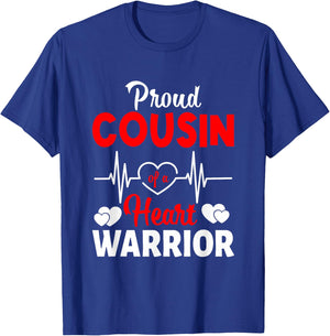 Proud Cousin Of A Heart Warrior CHD Awareness T-Shirt - T-Shirt | Royal