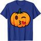 Pumpkin Emoji One Eye Open Wink Blow Kiss Love Funny Costume T-Shirt - T-Shirt | Royal
