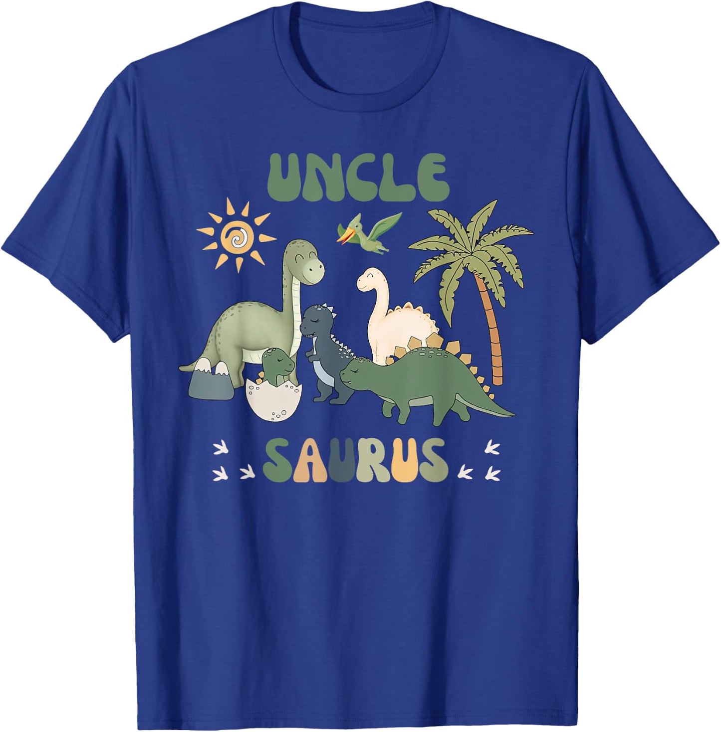 Unclesaurus T Rex Dinosaur Uncle Saurus Family Matching T-Shirt - T-Shirt | Royal
