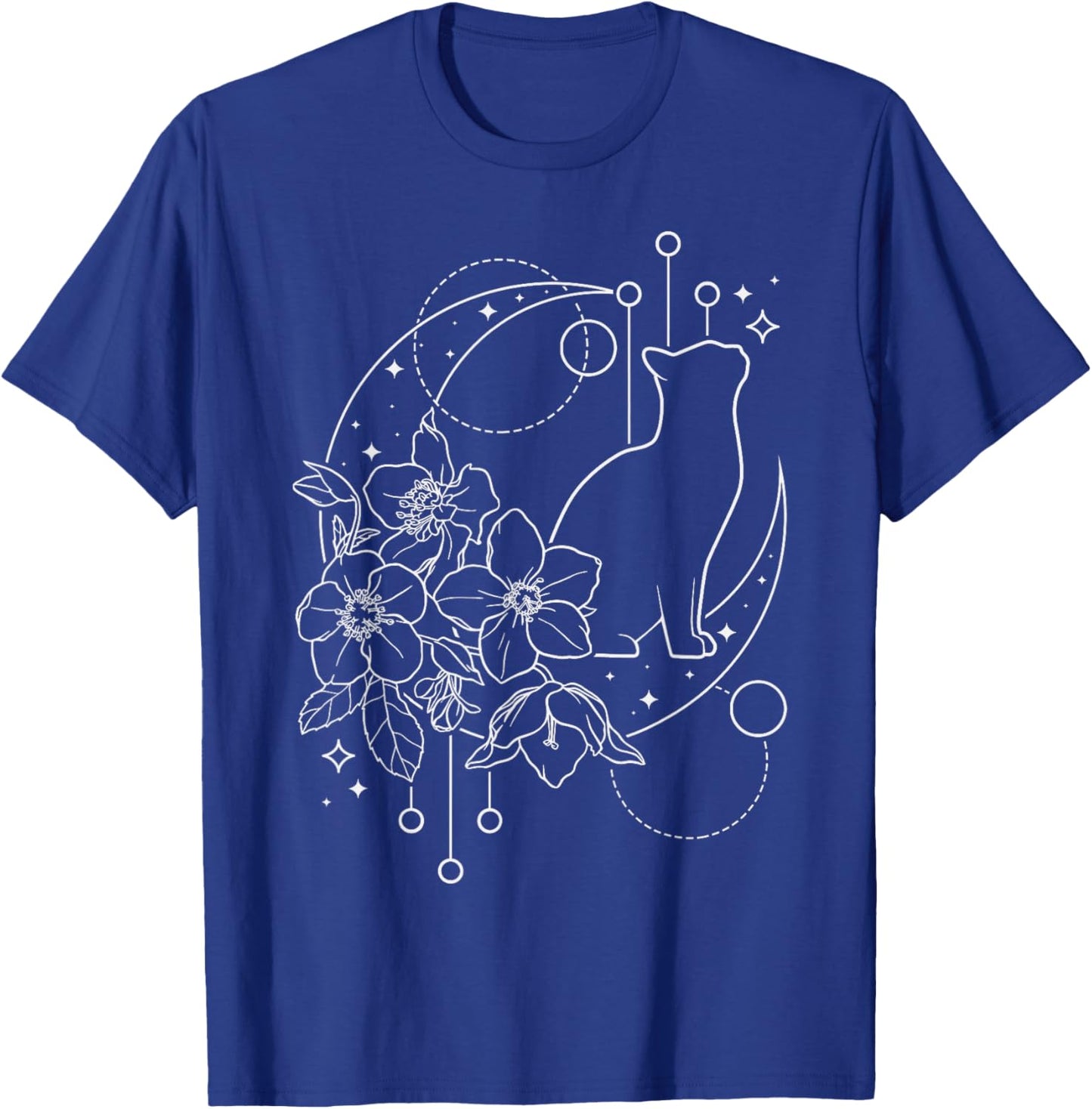 Astrology, Cat with Floral Crescent moon, Dream catcher T-Shirt - T-Shirt | Royal