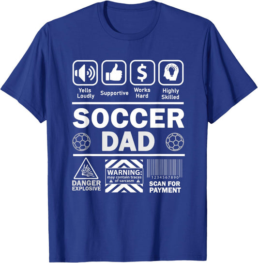 Soccer Dad Funny Contents of Sports Father T-Shirt - T-Shirt | Royal