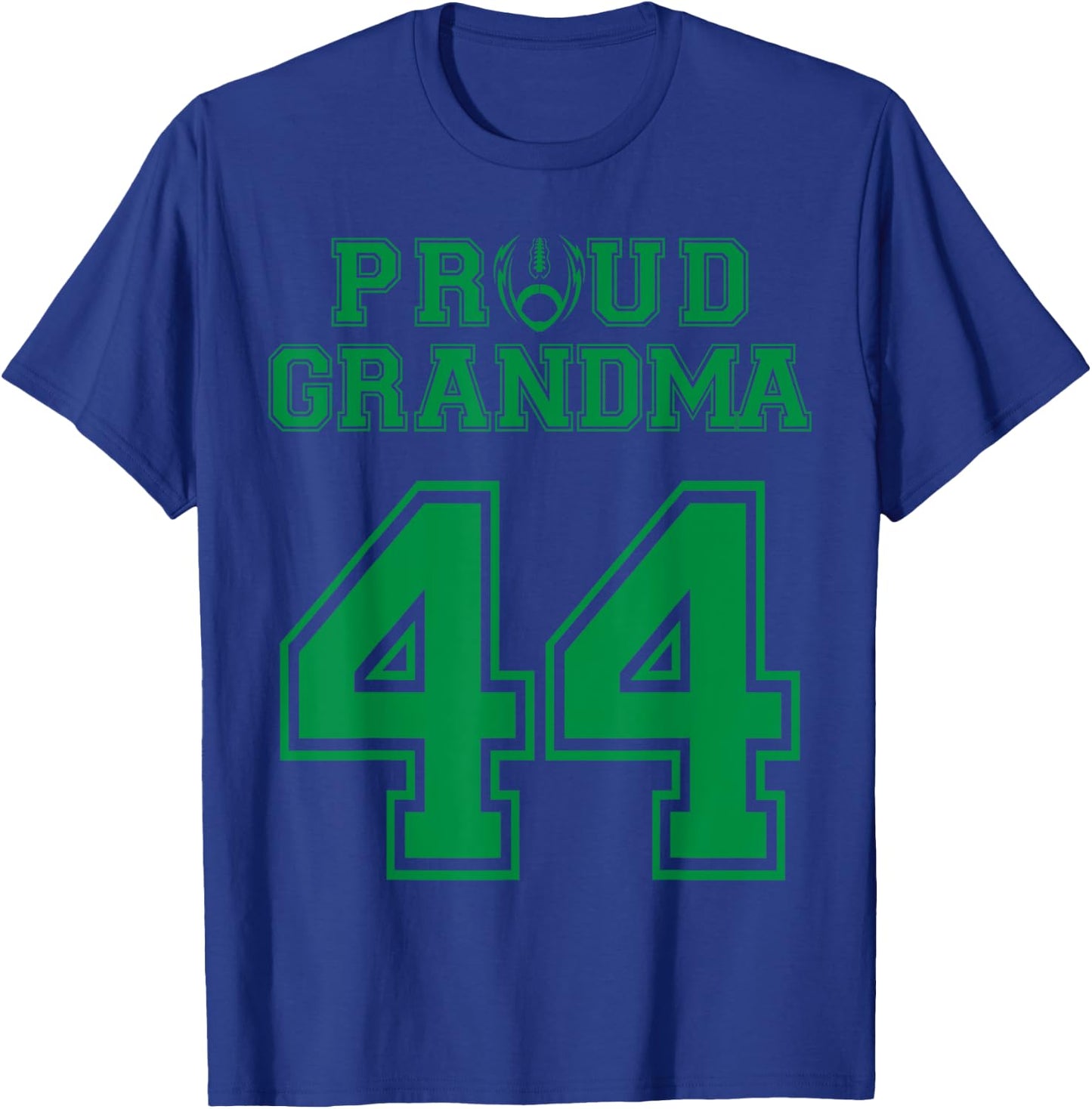 Custom Proud Football Grandma Number 44 G Personalized T-Shirt - T-Shirt | Royal
