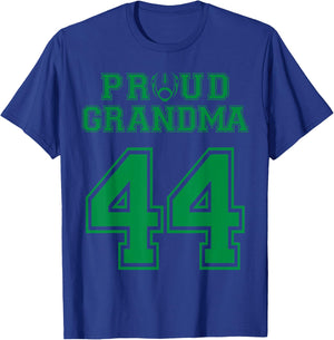 Custom Proud Football Grandma Number 44 G Personalized T-Shirt - T-Shirt | Royal