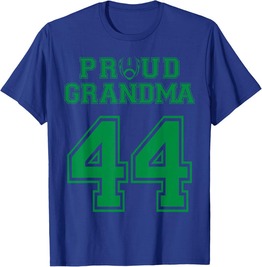 Custom Proud Football Grandma Number 44 G Personalized T-Shirt - T-Shirt | Royal