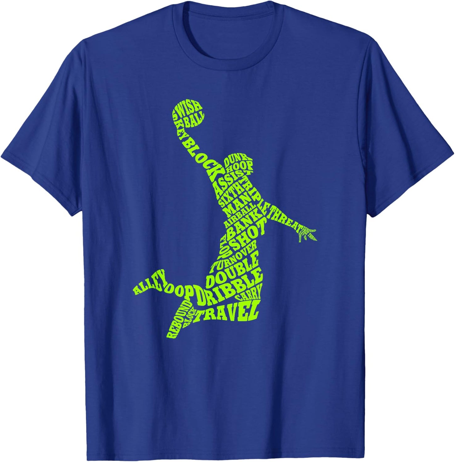 Basketball Player Typography Word Art T-Shirt - T-Shirt | Royal