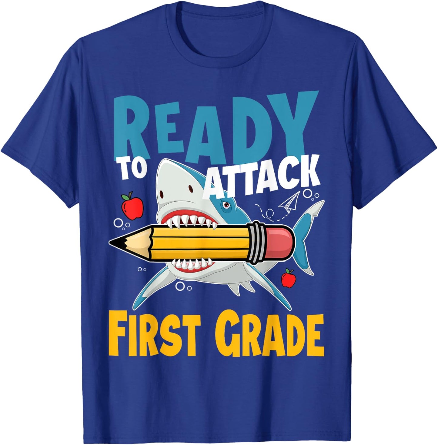 Kids First day of 1st Grade Ready to Attack First Grade T-Shirt - T-Shirt | Royal